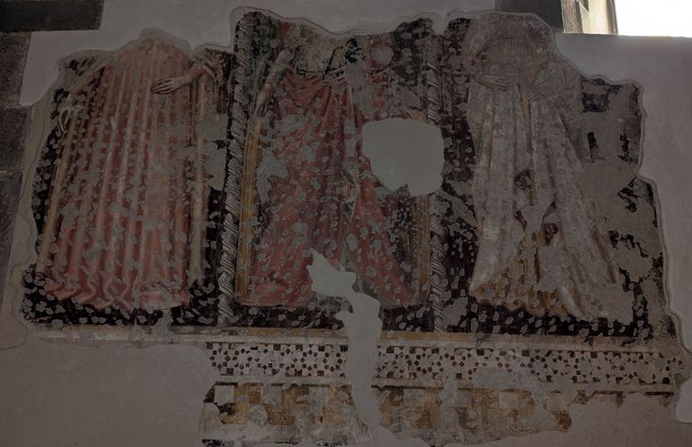 Figure di sante - Scuola aretina, primi del XV, affresco staccato