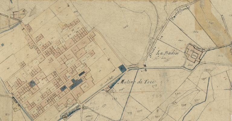 Badia a Soffena e Castelfranco di Sopra dalla mappa del catasto lorense (1820)