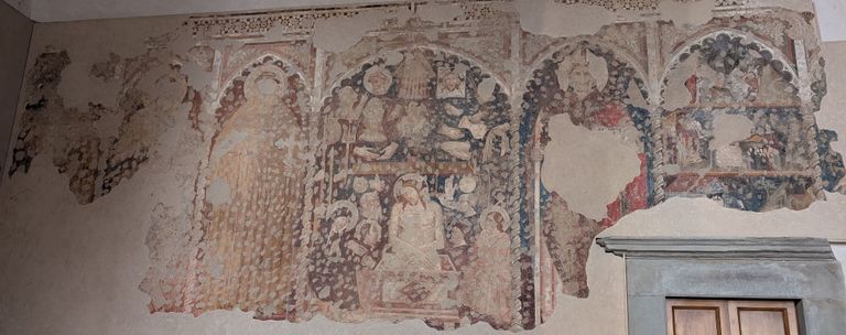  Imago Pietatis con Arma Christi - Scuola aretina, primi del XV, affresco staccato