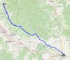 The route of the Setteponti road for road bikes